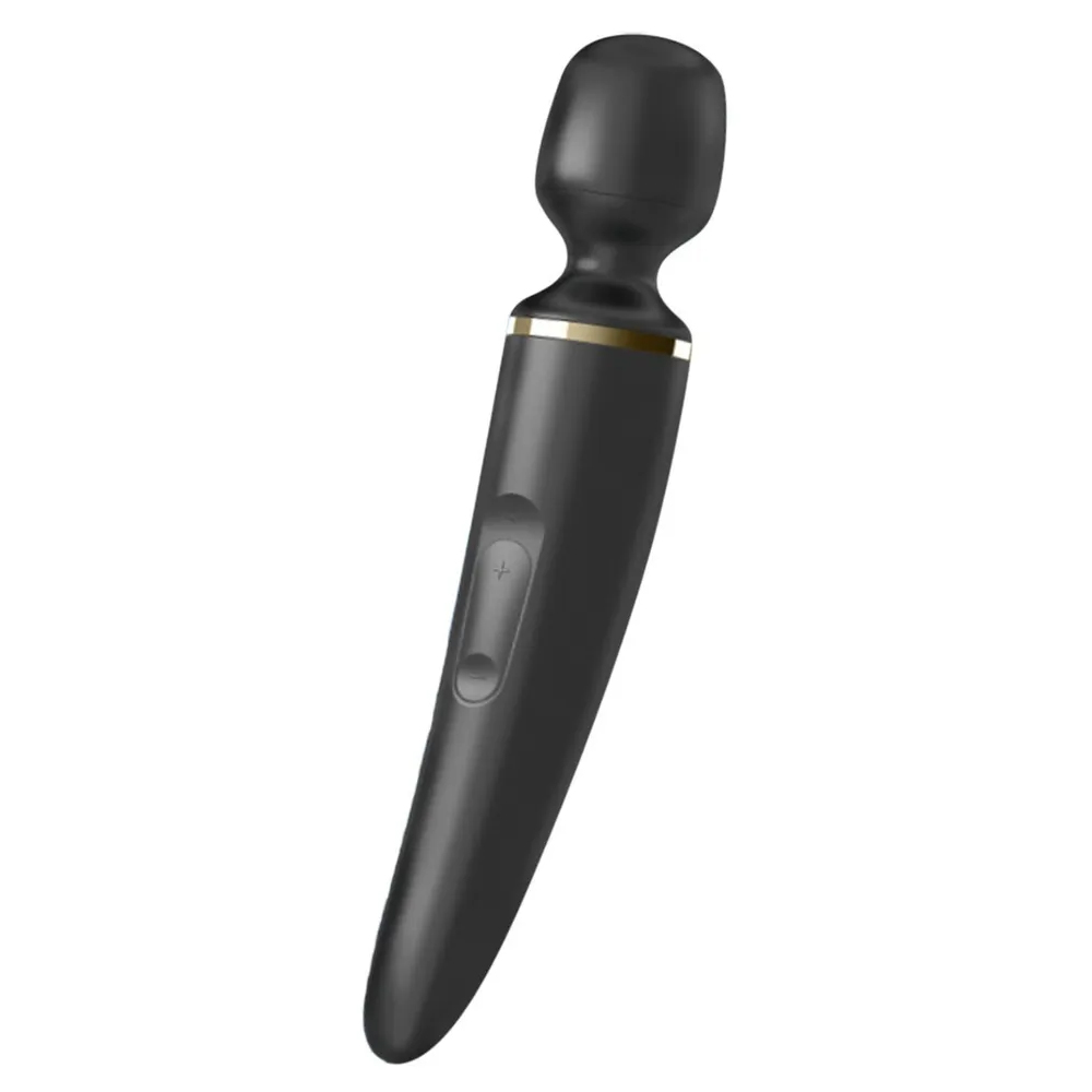 Нереалистичный вибратор Satisfyer Woman Wand, ABS пластик, черный, 34 см.