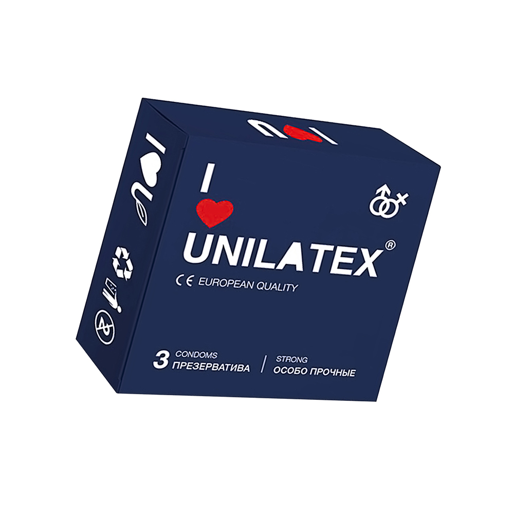 Презервативы Unilatex, extra strong, гладкие, 19 см, 5,4 см, 3 шт.