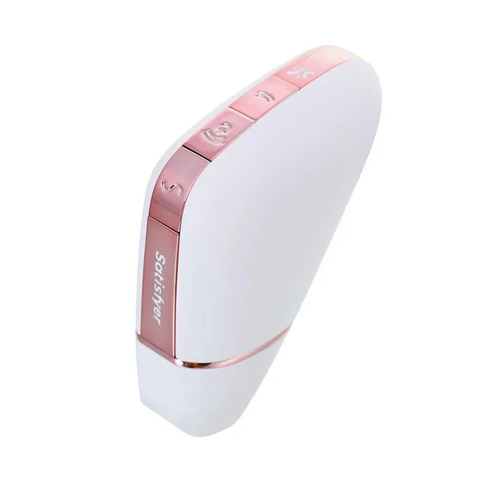 Вакуум-волновой бесконтактный стимулятор клитора Satisfyer Love Triangle, силикон, белый, 8,8 см.