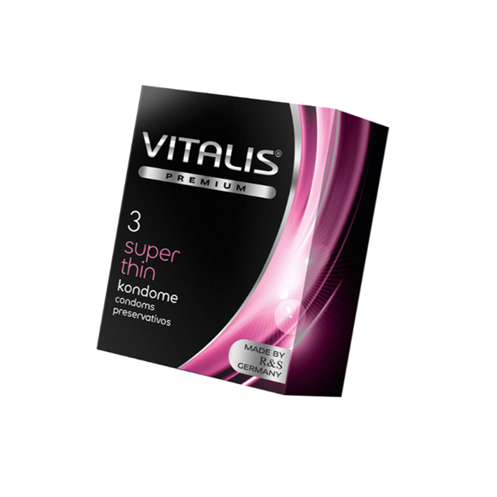 Презервативы Vitalis, premium, ультратонкие, 18 см, 5,3 см, 3 шт.