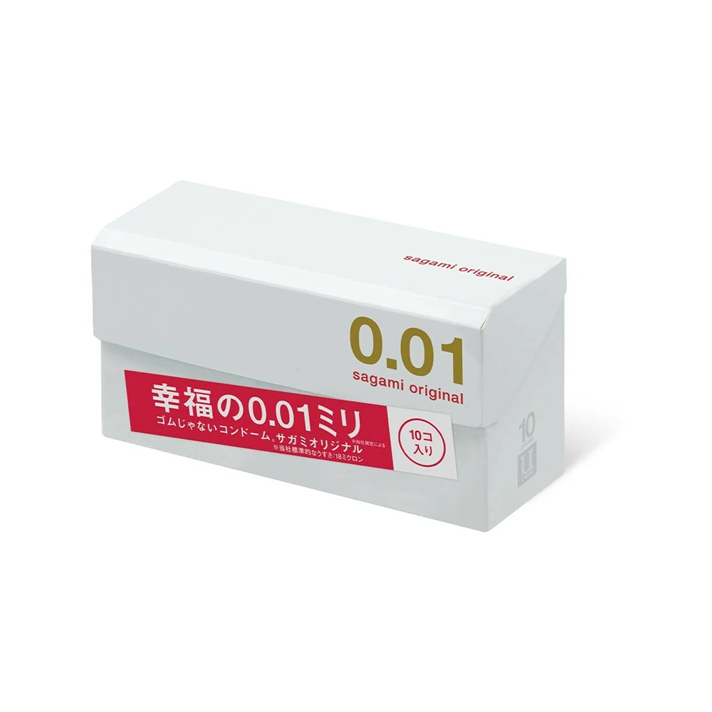 Презервативы Sagami, original 0.01, полиуретан, 17 см, 5,5 см, 10 шт.
