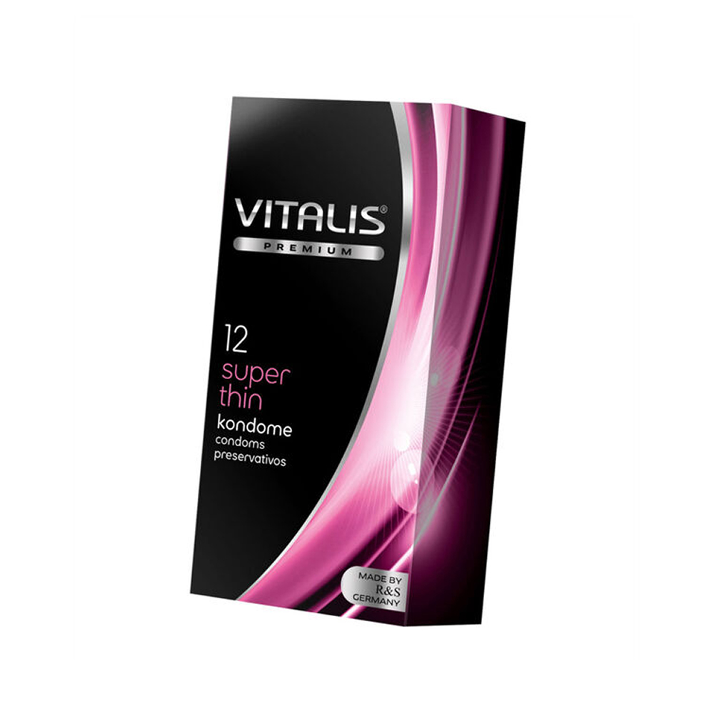 Презервативы Vitalis, premium, ультратонкие, 18 см, 5,3 см, 12 шт.