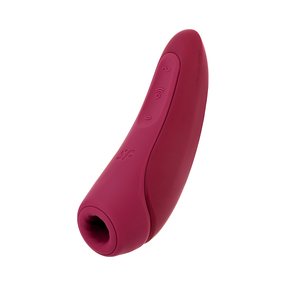 Вакуум-волновой бесконтактный стимулятор клитора Satisfyer Curvy 1+, силикон, красный, 14,3 см.