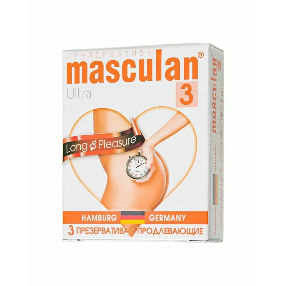 Презервативы Masculan Long Pleasure продлевающие, 3 шт.