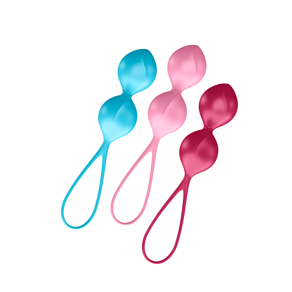 Набор вагинальных шариков Satisfyer Balls C03 Double, силикон, ассорти, Ø 3 см.