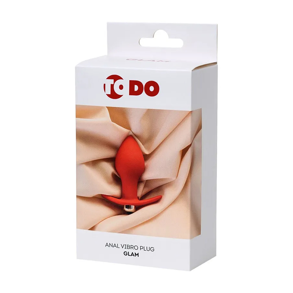 Анальная вибровтулка ToDo by Toyfa Glam, силикон, красная, 9,7 см, Ø 4 см 3