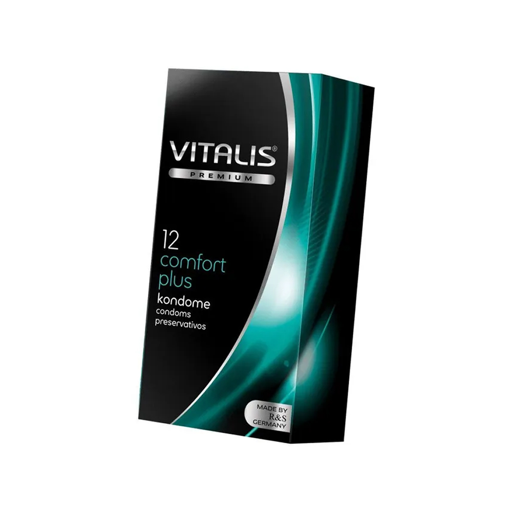 Презервативы Vitalis, premium, comfort plus, анатомичные, 18 см, 5,3 см, 12 шт.