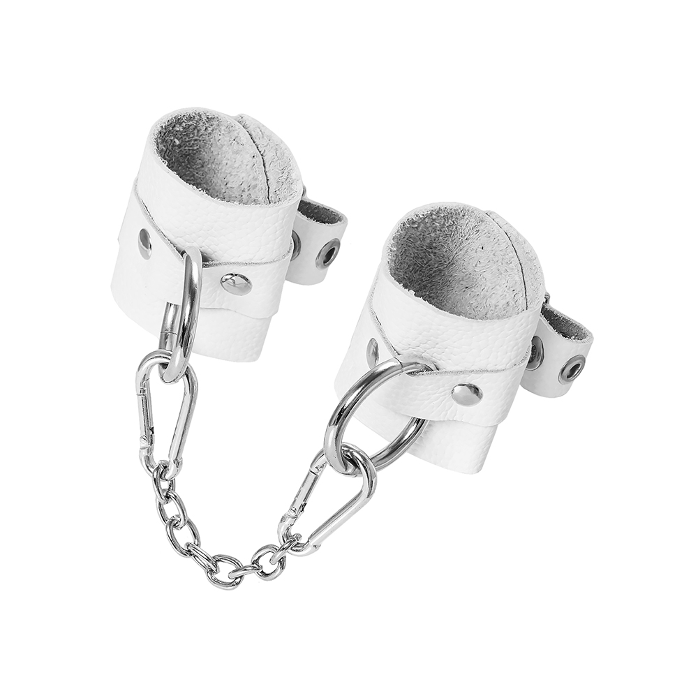 Наручники Pecado BDSM, мягкие с люверсами, натуральная кожа, белые