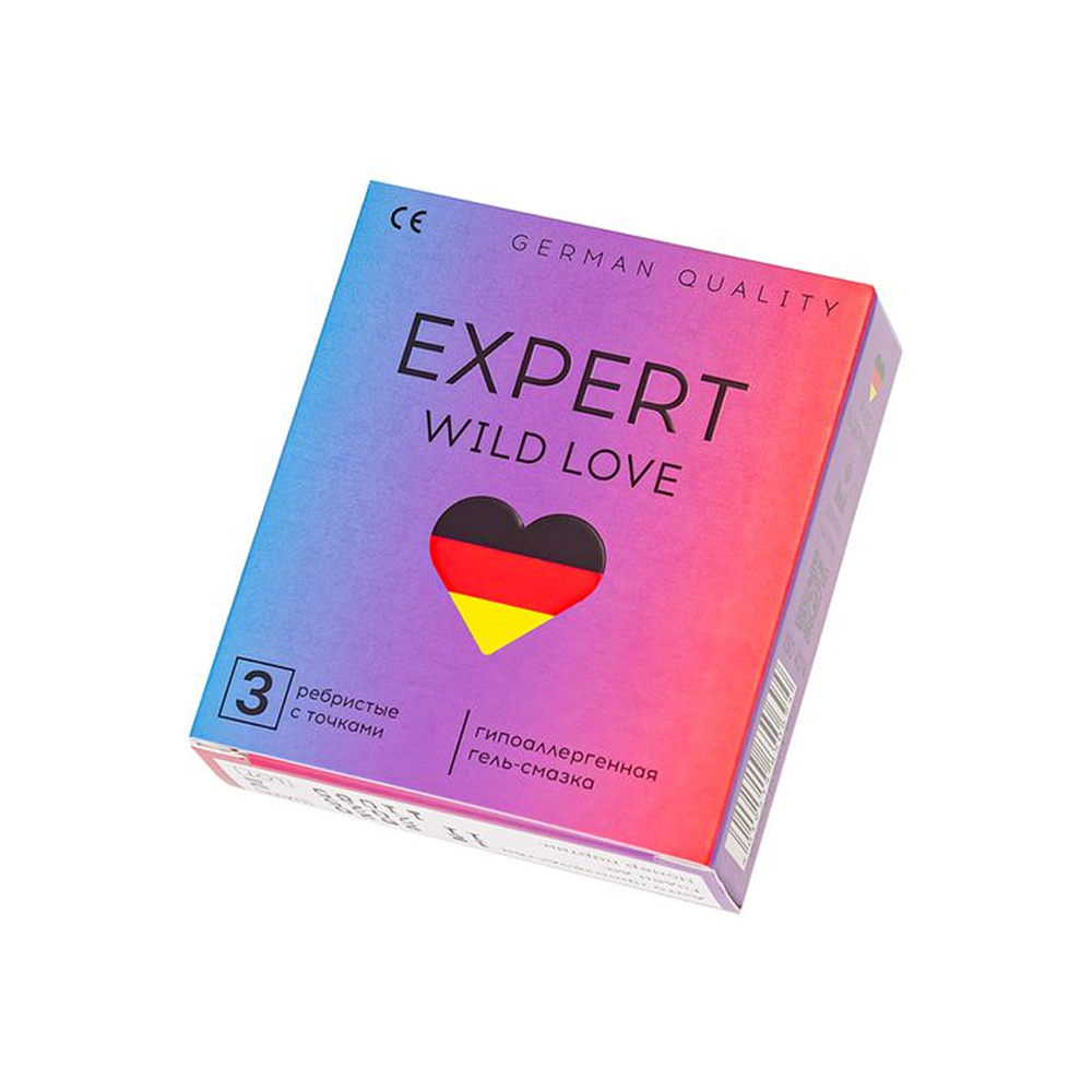 Презервативы EXPERT Wild Love Germany 3 шт. (ребристые с точками)
