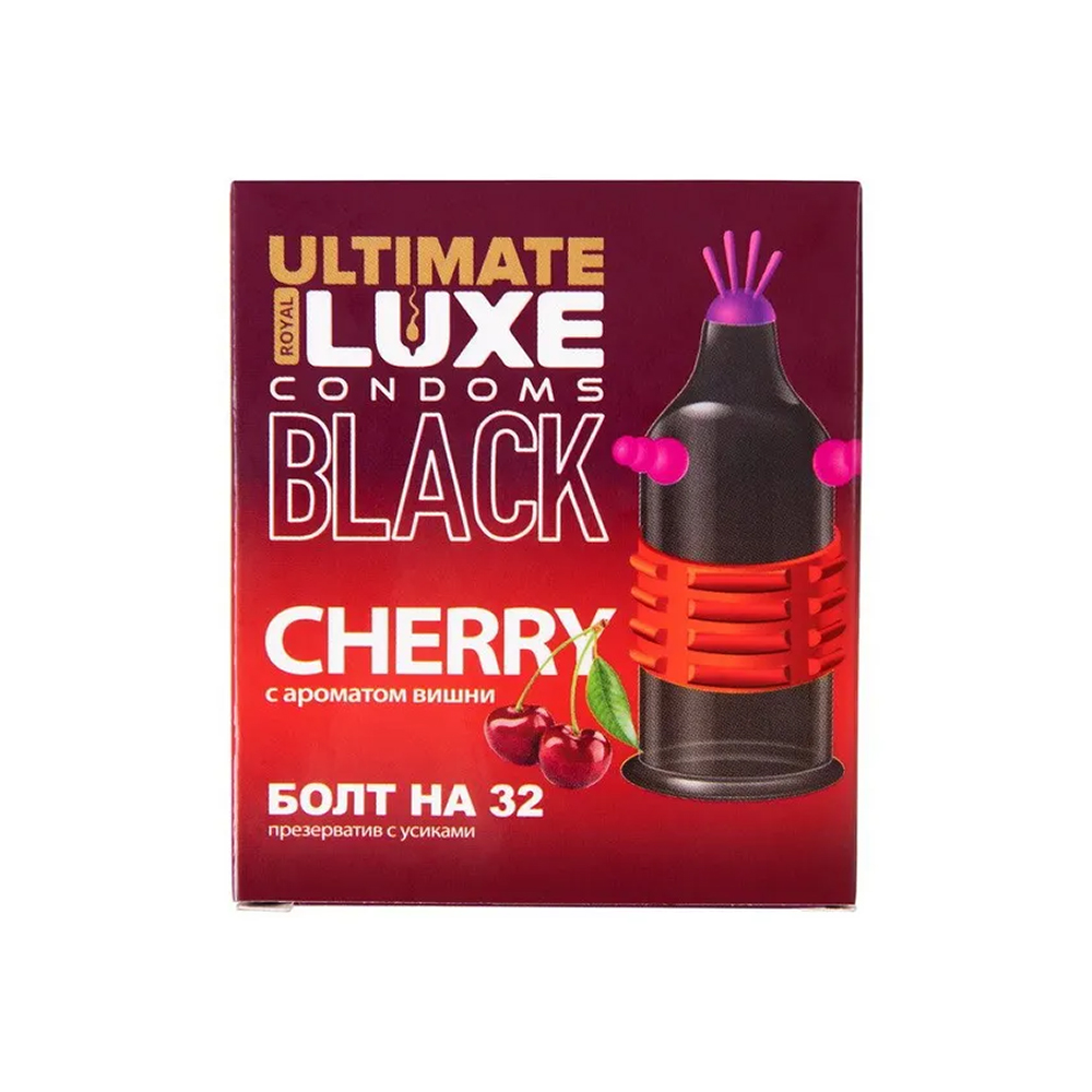 Презервативы Luxe, black ultimate, «Болт на 32», вишня, 18 см, 5,2 см, 1 шт.