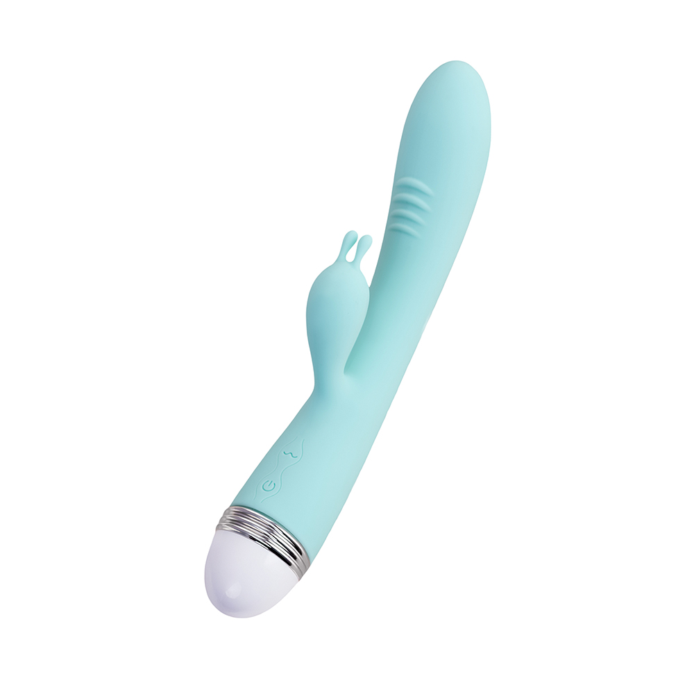 Вибратор с клиторальным стимулятором Flovetta by Toyfa Iris, силикон, голубой, 22 см