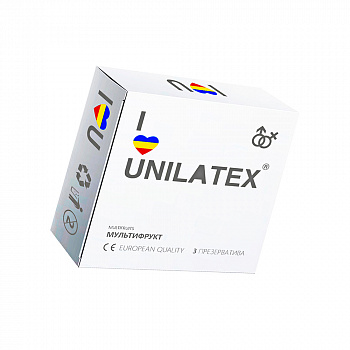 Презервативы Unilatex, multifrutis, аромат, цветные, 19 см, 5,4 см, 3 шт.