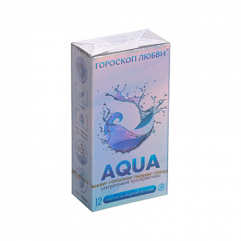 Презервативы cо смазкой на водной основе, ультратонкие, Гороскоп Любви Aqua, 12 шт