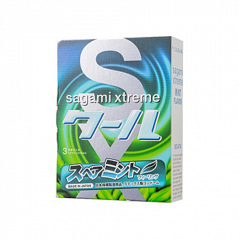 Презервативы Sagami Xtreme Mint с охлаждающим эффектом 3 шт.