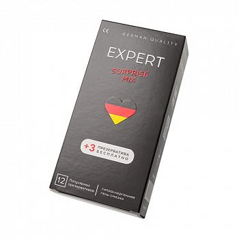 Презервативы EXPERT Surprise Mix Germany 12шт +(3 бесплатно)., микс