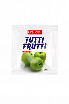 Съедобная гель-смазка TUTTI-FRUTTI для орального секса со вкусом яблока,4 гр