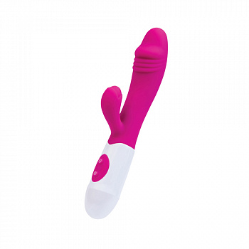 Вибратор с клиторальным стимулятором TOYFA A-Toys Area, силикон, розовый, 19,5 см