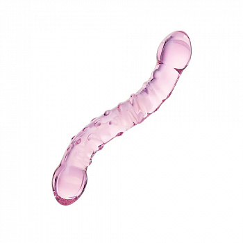 Двусторонний фаллоимитатор Sexus Glass, стекло, розовый, 20,5 см