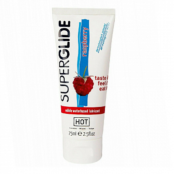 Съедобная смазка на водной основе Superglide для орального секса со вкусом малины 75 мл 