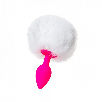 Анальная втулка с хвостом ToDo by Toyfa Sweet bunny, силикон, розовая, 13 см, Ø 2,8 см, 43 г