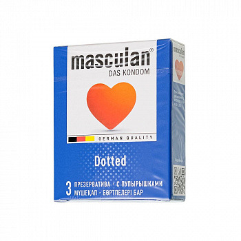 Презервативы Masculan, сlassic 2, doty, латекс, точечные, розовые, 19 см, 5,3 см, 3 шт.