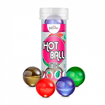 Ароматизированный лубрикант Hot Ball Mix на масляной основе (4 шарика по 3 гр.)