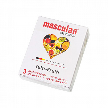 Презервативы Masculan, ultra 1, тутти-фрутти, 19 см, 5,3 см, 3 шт.