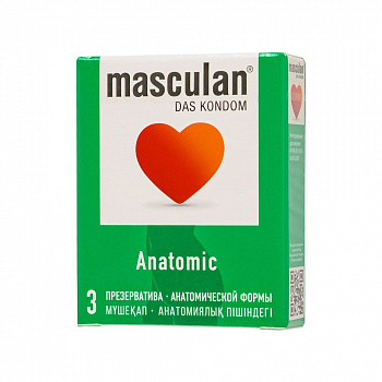 Презервативы masculan Anatomic №3, анатомической формы, 5,3 см, 18,5 см, 3 шт