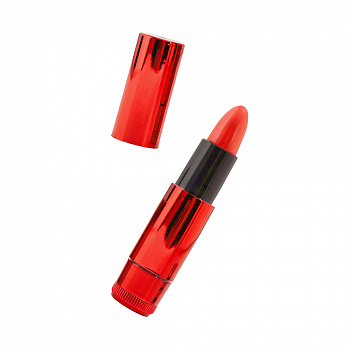 Вибромассажер Black & Red by TOYFA «Помада», силикон, красный, 9 см