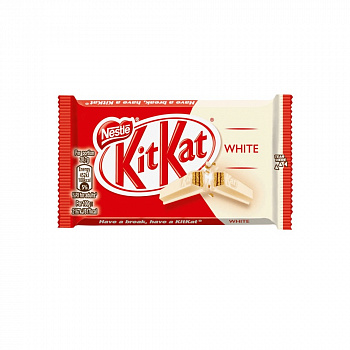 Шоколадные вафли Kit Kat, 4 ломтика, в белом шоколаде