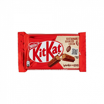 Шоколадные вафли Kit Kat, 4 ломтика, вкус какао