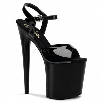 Стрипы Pleaser черные, лаковые (36)