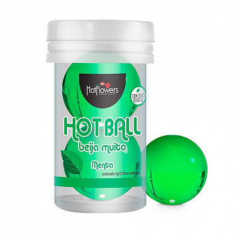 Лубрикант на масляной основе Hot Ball Beija Muito с ароматом мяты (2 шарика по 3 гр.)