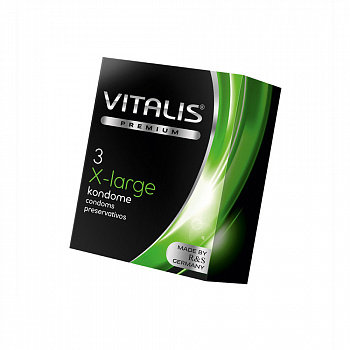 Презервативы Vitalis, premium, увеличенного размера, 19 см, 5,7 см, 3 шт.