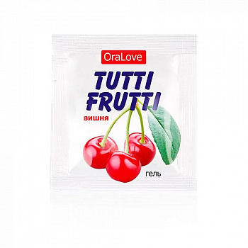 Съедобная гель-смазка TUTTI-FRUTTI для орального секса со вкусом вишни, саше 4 гр 
